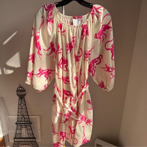 NWT FRANCES VALENTINE BLISS MINI DRESS - PINK MONKEY Sz L - Picture 7 of 10